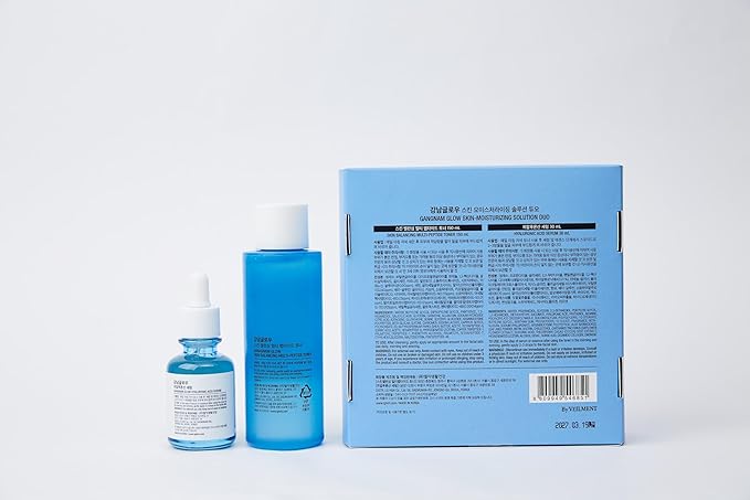 Skin-Moisturizing Solution Duo - Multi-Peptide Toner for Face 5.07fl oz & Hyaluronic Acid Serum 1.01fl oz I Korean Skincare I Special Gifts for Women