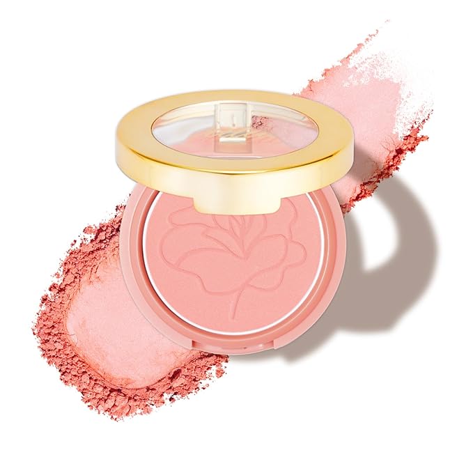 Oulac Light Pink Blush Powder Matte Finish Blush for Cheeks Highly Pigmented Natural blush makeup Silk Texture,Buildable Color&Lightweight Formula,Vegan&Cruelty-Free Face Makeup for All Skin ST04