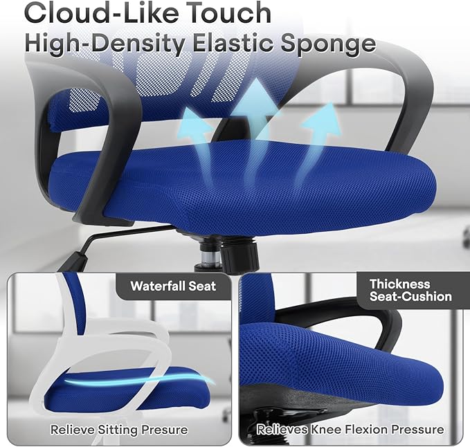 Ergonomic Office Chair 24P - 330Lbs, Breathable Mesh Computer Desk Chair with Lumbar Support & Armrest, Rolling Swivel Adjustable Tilt Lock for Home Office/Gaming, Bedroom Study
