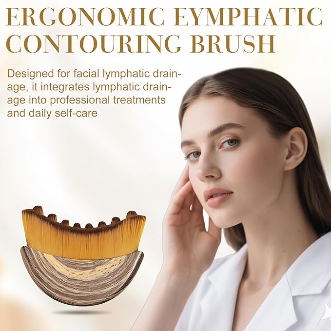 2 PCS Lymphatic Contour Face Brush, Lymphatic Face Brush Anti-Puffiness, Detox & Lift, Lymphatic Brush, Facial Brush Ergonomically Designed to Fit The Skin Precisely and Relieve Fatigue