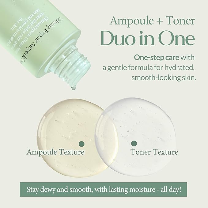 LU'PIUM Calming Repair Ampoule Toner – Vegan Soothing & Hydrating Toner for Sensitive or Irritated Skin, Chamaecyparis Water & CICA Complex, Inspired by Korean Skincare