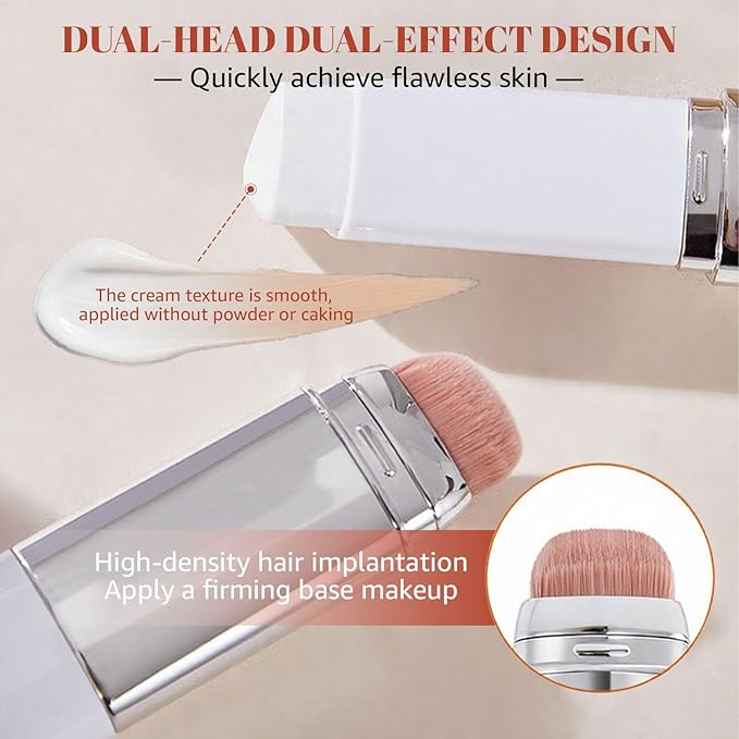 Blanc Cover Cream Stick V - Color Changing Foundation Stick, White Concealer for Older Women Full Coverage Foundation Dewy Finish, Korean Makeup Concealer Stick with Built-in Brush (Natural)