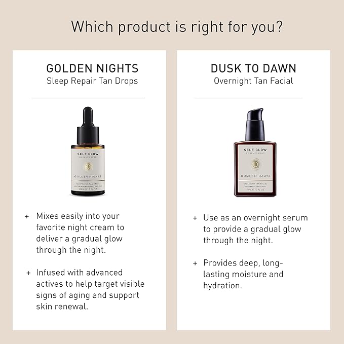 Self Glow by James Read - Golden Nights Sleep Repair Tan Drops | Hydrate, Rejuvenate, Moisturize with Hyaluronic Acid | Overnight, Buildable, Natural (30 mL | 1 fl oz)