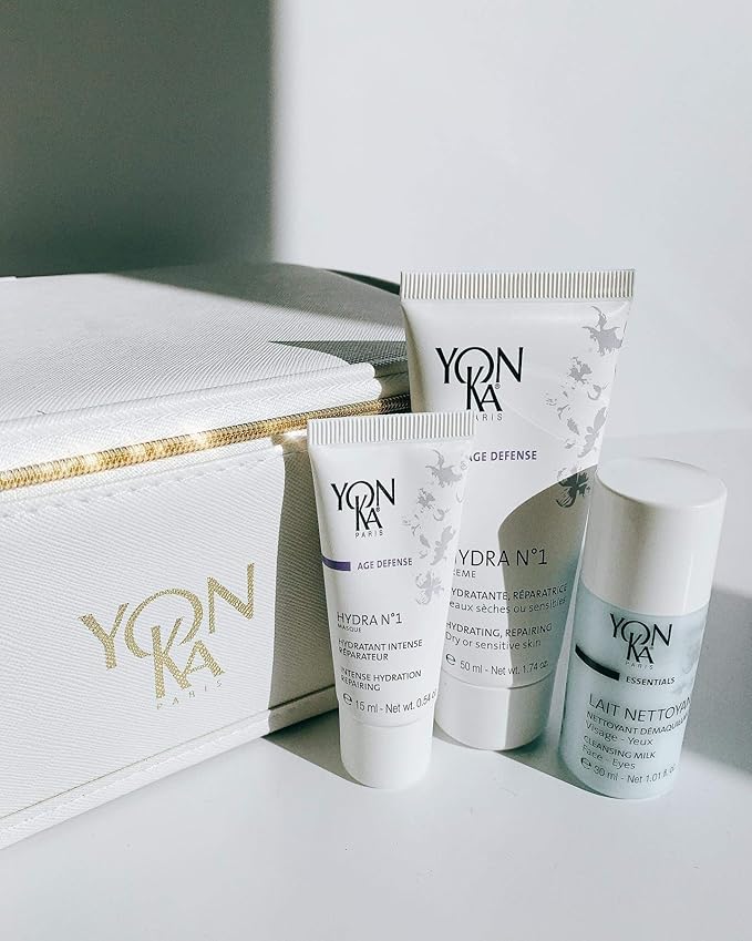 Yonka Lait Nettoyant Travel Size Cleanser and Lotion PS Travel Size Toner Set, Gentle Milk Cleanser & Makeup Remover, Toner for Dry or Sensitive Skin