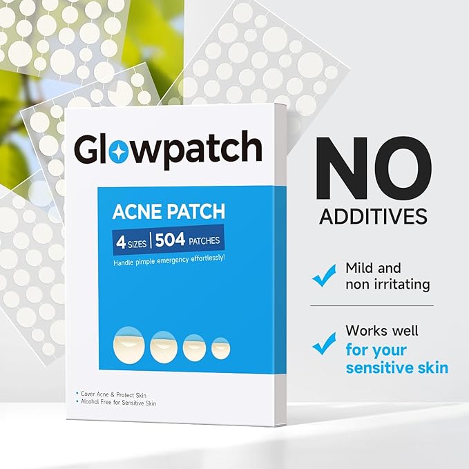 Pimple Patches for Face (504 Count), FSA Eligible Acne Patch Bulk, Zit Stickers 4 Sizes, Hydrocolloid Spot Stickers, Clear Acne Dots for Covering Zits, Blemishes and Breakouts