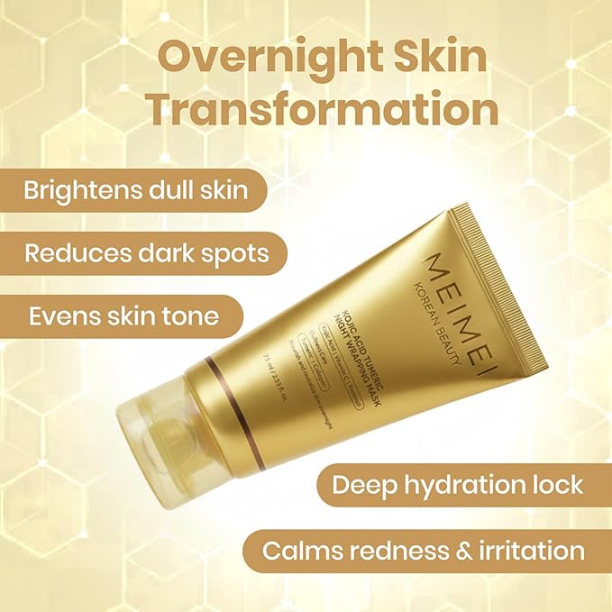 GFG Meimei Korean Beauty Turmeric Wrapping Mask With Vitamin C | Hydrating Peel-Off Face Mask For Brightening, Even Skin Tone & Deep Nourishing | Achieve Radiant And Firm Skin(1pc)