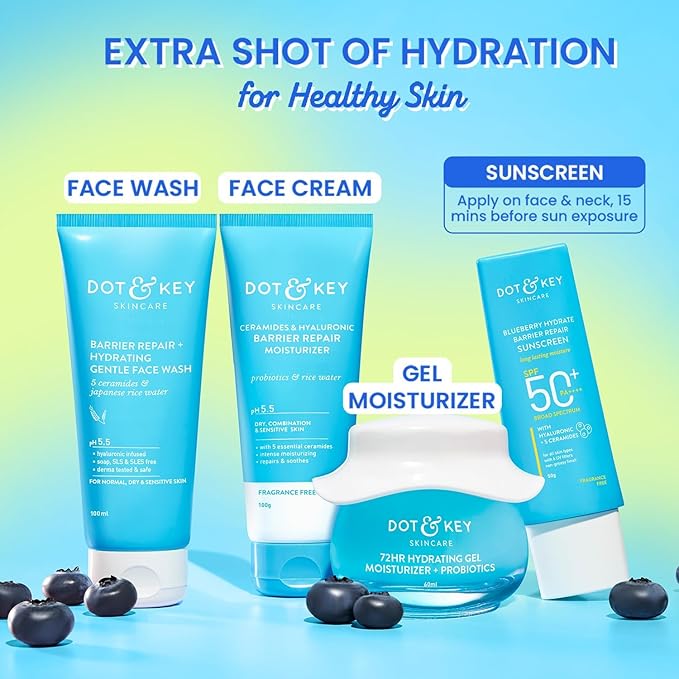 Dot&Keey's Blueberry Hydrate Barrier Repair Sunscreen, SPF 50+ PA++++, 80g