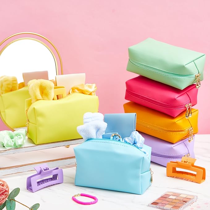 Zeyune 36 Pcs Gifts Sets Bulk for Tween Teen Women Preppy Party Favors Set Preppy Makeup Bag Hair Pin Scrunchies Headbands Bracelets Trendy Stuff Gift for Women Friend Birthday Present(Bright Color)