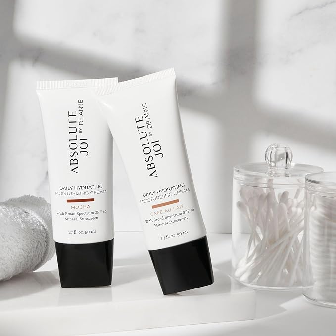 Daily Hydrating Moisturizing Cream SPF 40 Tinted Mineral Sunscreen, Broad-Spectrum & Blue Light Blocking, Fragrance-Free for Sensitive Skin, Available in Two Sheer Tints, 1.7 oz