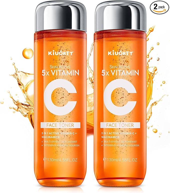 Vitamin C Toner for Face 2PCS - 5X Vitamin C Toner with Niacinamide & Hyaluronic Acid Deep Hydration & Improves Skin Tone - Korean Skin Care for All Skin Types