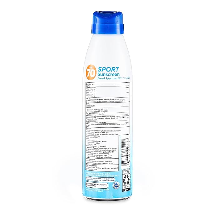 Equate Sunscreen SPF 70- Sport Broad Spectrum Spray (pack of 1), Set By Basket Goods