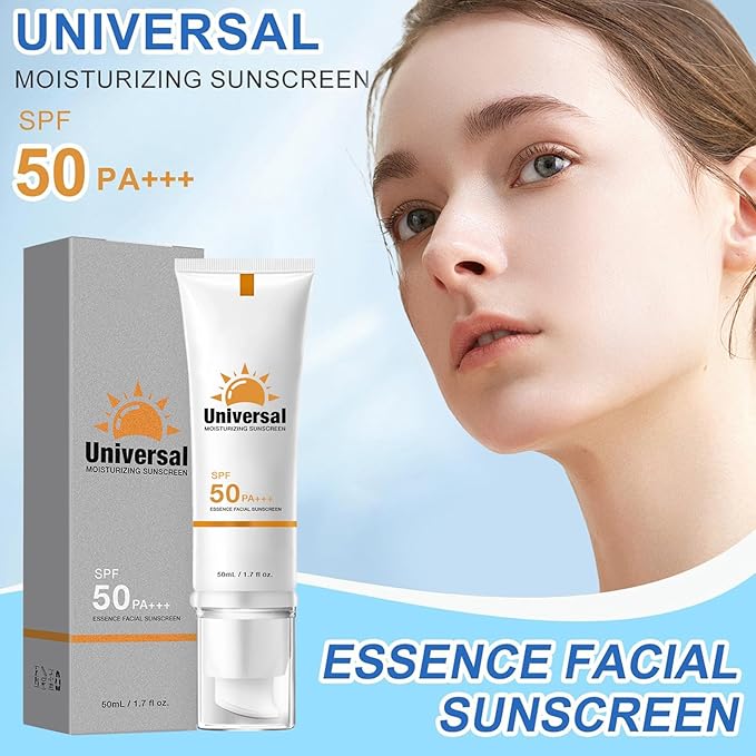 Tinted Sunscreen For Face SPF 50,Universal Protector Solar 50 Face Sunscreen Moisturizer,No Sticky,Suitable for all Skin Types,50ml,2pcs