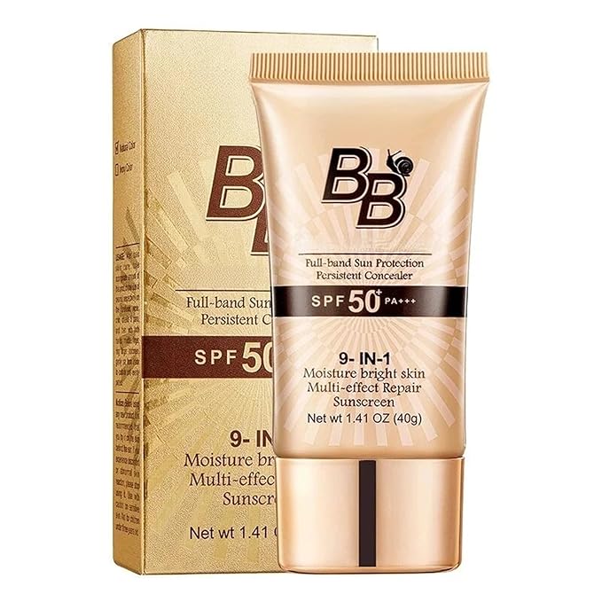Skin-Nourishing All-in-One BB Cream Foundation – Tinted Moisturiser & Concealer, Natural Luminous Finish, Hydrating Formula (02)