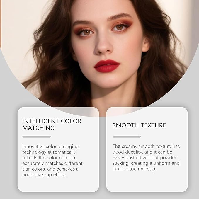 Foundation for Older Women | Mushroom Head Air Cushion CC Cream - BB Cream Full Coverage Makeup Foundation Long Lasting Waterproof Hydrating Lightweight (lvory white)