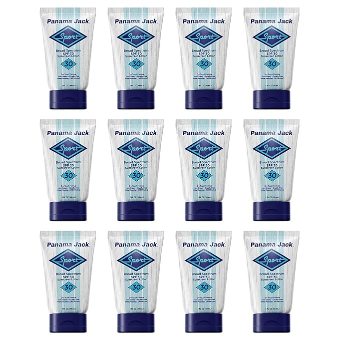 Panama Jack Sport Sunscreen Lotion - SPF 30, Broad Spectrum UVA/UVB Protection, Non-Greasy, PABA, Paraben, Gluten & Cruelty Free, 3 FL OZ (Pack of 1)