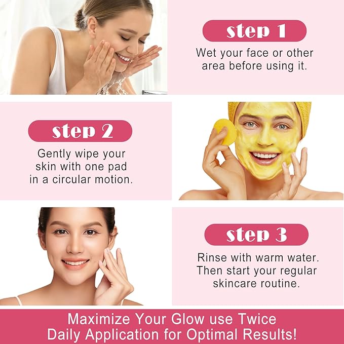 Turmeric Cleansing Pads,Kojic Acid Pads The Body's Skin, Helps Balance Skin Oil and Water 40 PCS