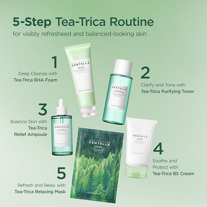 SKIN1004 Tea-Trica B5 Cream, Face Moisturizer with Centella Asiatica & Panthenol B5, Gel Moisturizer for Soothing & Hydrating, Cica Cream with Tea Tree & Centella, Korean Skin Care, 2.53 fl.oz / 75ml