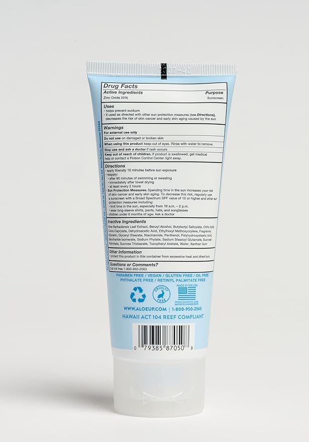 Aloe Up Mineral Sunscreen Lotion SPF 33, Mineral Sunscreen Spray SPF 50, Kids Mineral Sunscreen Lotion SPF 50, and Sport Sunscreen Lotion SPF 50 - Sunscreen Bundle - Reef Friendly - 4 Items
