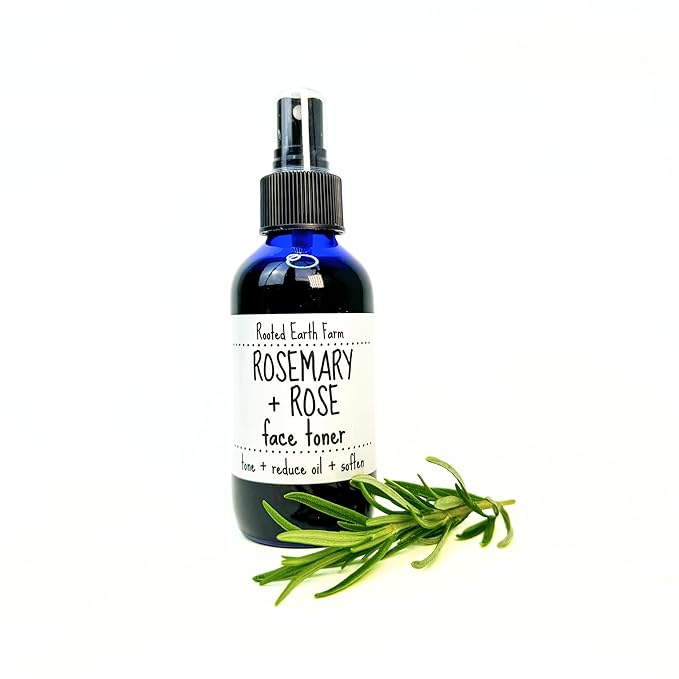 Rosemary and Rose Herbal Face Toner Spray 4 oz for Oily Skin