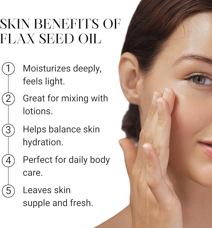 Pure Carrier and Essential Oils for Skin Care, Hair, Body Moisturizer for Face-Anti Aging Skin Care (Flax Seed Oil Organic, 4oz)
