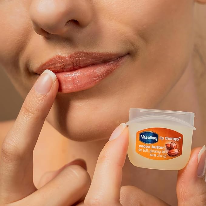 Vaseline Lip Therapy Variety 3-Pack – Crème Brûlée, Rosy Lips, Cocoa Butter Mini Lip Balms for Soft, Glowing, and Deliciously Kissable Lips, 0.25 Oz Ea
