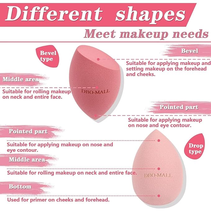 7PCS Makeup Sponges Set, Beauty Sponge Blenders and Storage Bottle for Blending Foundation, Cream and Powder