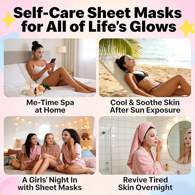 Collagen Face Masks Skincare Bulk,Hydrating Spa Face Mask Beauty for Sensitive Skin,Sheet Mask for Women Skin Care, Facial Mask Sets for Teen Girls (12 Masks Fruits)