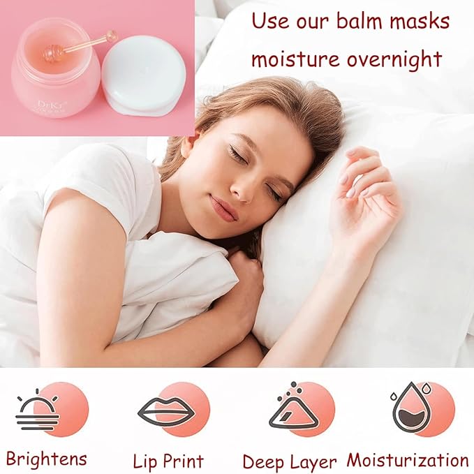3PCS Lip Sleeping Mask Set, Day and Night Repair Lip Balm, Fades Lip Lines, Brighten Color, Deep Hydration, Lip Moisturiser for Dry Chapped Peeling Cracked Lips