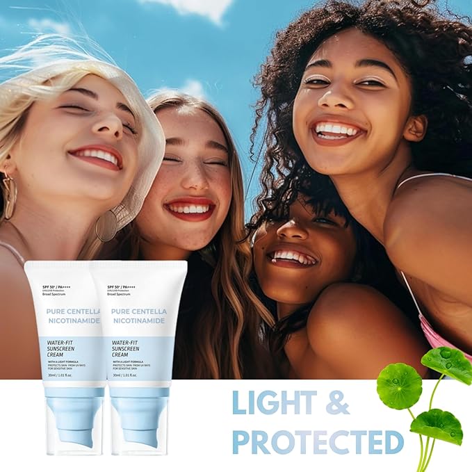 Water-Fit Sunscreen Cream SPF 50+ PA++++ | Hydrating Formula with 𝑪𝒆𝒏𝒕𝒆𝒍𝒍𝒂 & Tea Tree Extract for Sensitive Skin | Lightweight, Non-Greasy | 30ml / 1.01 fl. oz (2)