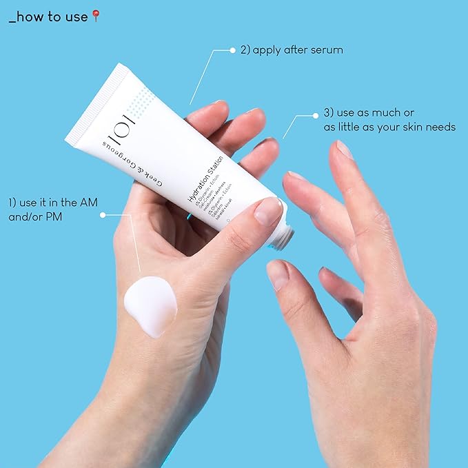 Geek & Gorgeous – Hydration Station – Lightweight Refreshing Gel Cream with Glycerin & Ectoin – For Healthy, Plump-Looking Skin – Suitable for All Skin Types – 1.69 oz