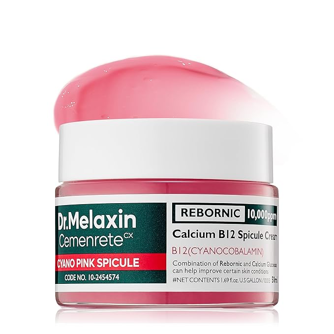 Dr.Melaxin Cemenrete Cyano Pink Spicule Cream with Calcium, Vitamin B12 for under eyes skin, Dark Circles, Fine Lines, Puffiness&Eye Bags Cream, 1.69 fl. oz.