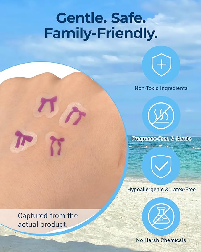 80 Pack UV Detection Stickers for Sunscreen Bow Pattern - Sun Protection Reminder for Kids Baby Adults - Waterproof Sunscreen Dots UV Patch Sunblock SPF Sensing Spots Patches for Reapplying Reminder
