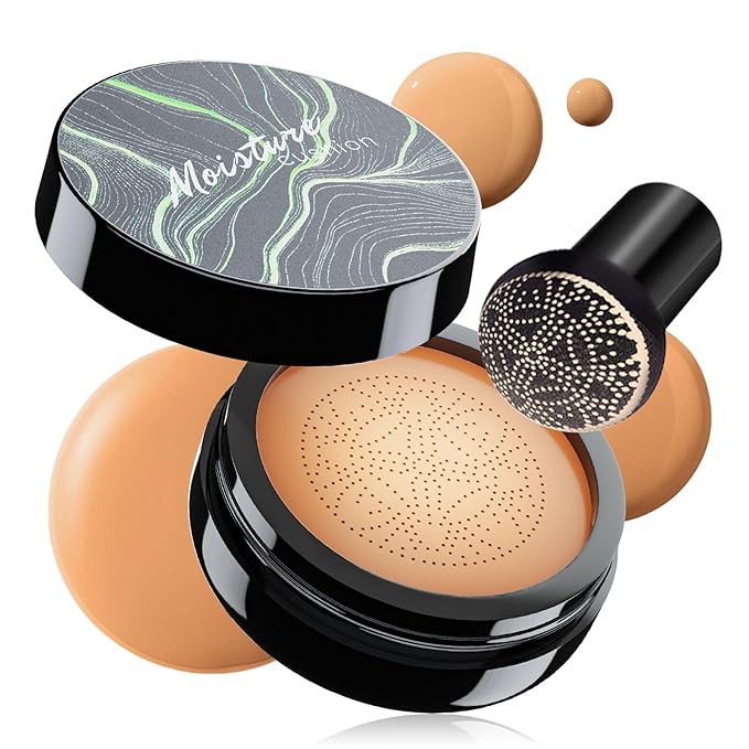 Air Cushion CC Cream - Moisturizing BB Cream Foundation, Long-Lasting Waterproof New Mushroom Head Cushion Foundation Concealer for Even Skin Tone (Medium Deep, 1 PCS)
