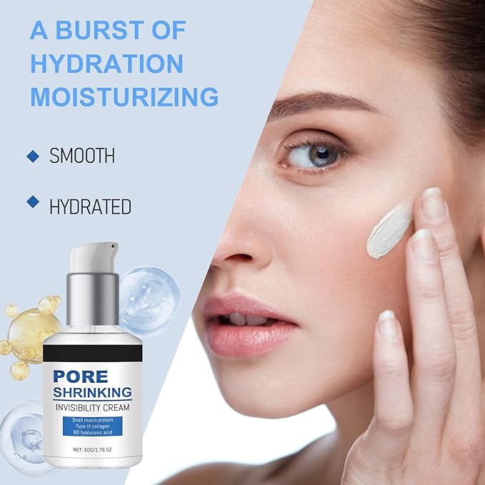 Pore Invisible Cream, Pore Minimizer for Face Shrinking Invisibility,Conceals Pores Cream Hydrates & Smooths Pores Reducer for Face, Radiant Lightens Fine Lines, Nourishing Soothing Base