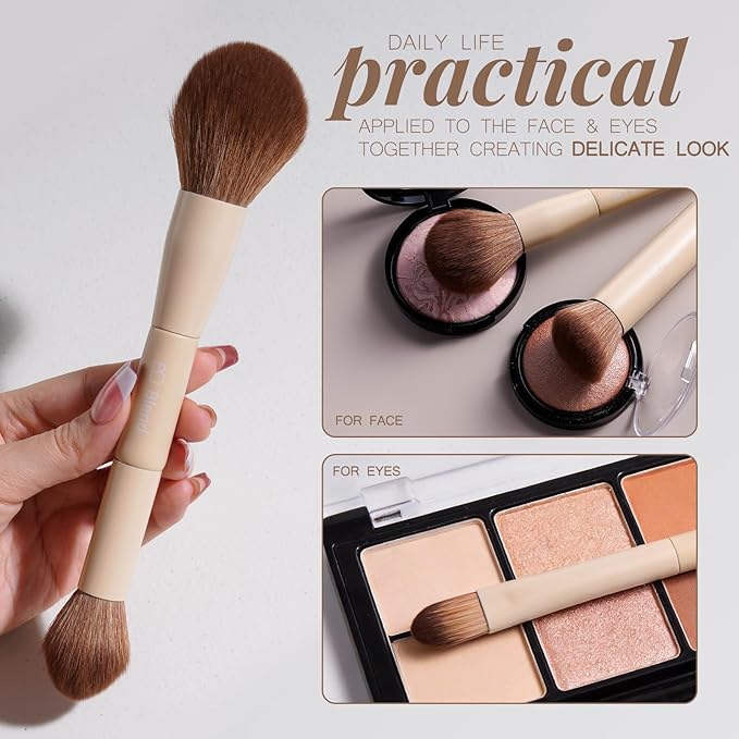 BS-MALL Makeup Brushes Kit – Professional Synthetic Makeup Tools with Travel Case, Includes Foundation, Powder, Concealer, Lip & Eyeshadow Brushes + Sponge for Daily Use & Versatile Occasions (Beige)