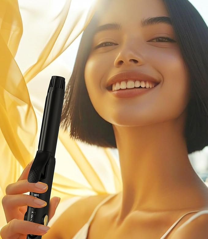 Farery Curling Iron 1 Inch & Flat Iron, 2-in-1 Europe Compact Travel Size Curling Wand, Dual Voltage Mini Hair Straightener with 4 Adjustable Temp for Short Hair