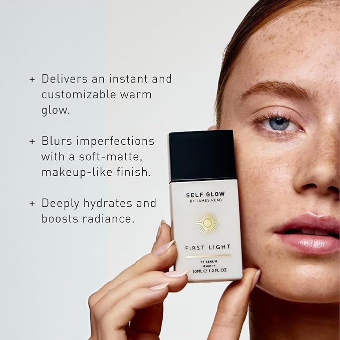 Self Glow by James Read - First Light Tinted Tan Serum | Hydrate, Even Skin | Buildable, Lightweight, Matte Finish (30 mL | 1 fl oz)