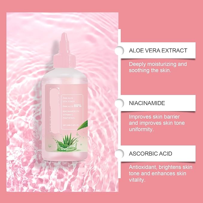 Aloe Vera Soothing Toner - Gentle Facial Hydration, Fast Absorption, Long-Lasting Moisture, Brightens Skin(2PCS)