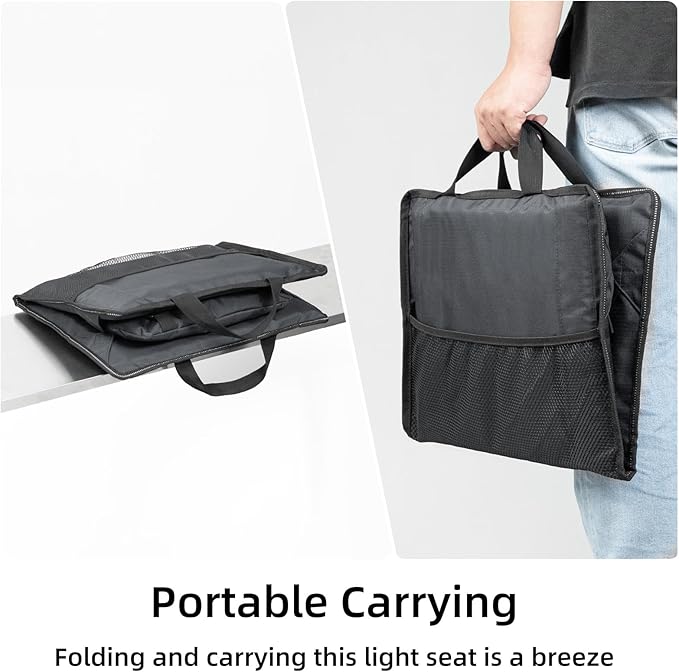 Stadium Seat with Back and Lumbar Support and Padded Cushion Foldable and Portable Perfect for Bleacher Chair in Sports Events and Camping Lawn Use