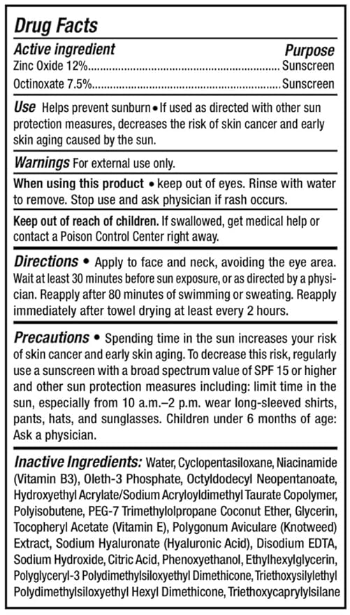 Collagen Boosting Sunscreen + Moisturizer SPF 45 w/ Hyaluronic Acid & Niacinamide. Anti aging. Broad Spectrum UVA / UVB / Blue light. Mineral based Zinc Oxide lotion, Non greasy, Oil-free. No White Cast. 2.0 oz pump