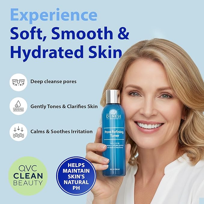 Dr. Denese Pore Refining Toner 8 oz – Pore Minimizing and Skin Toning with Retinol, Aloe, Rose Hip, Citrus, Chamomile, and Sugar Cane Extracts – Calming Formula for All Skin Types – Cruelty-Free