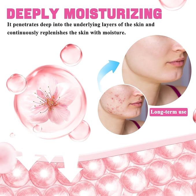 8PCS Sakura Skin Care Set,Hydrating Skincare Gift Set with Facial Cleanser,Face Masks,Facial Serum,Face Cream,Toner and Eye Cream,Deeply Moisturizing Facial Kit for Women and Girls