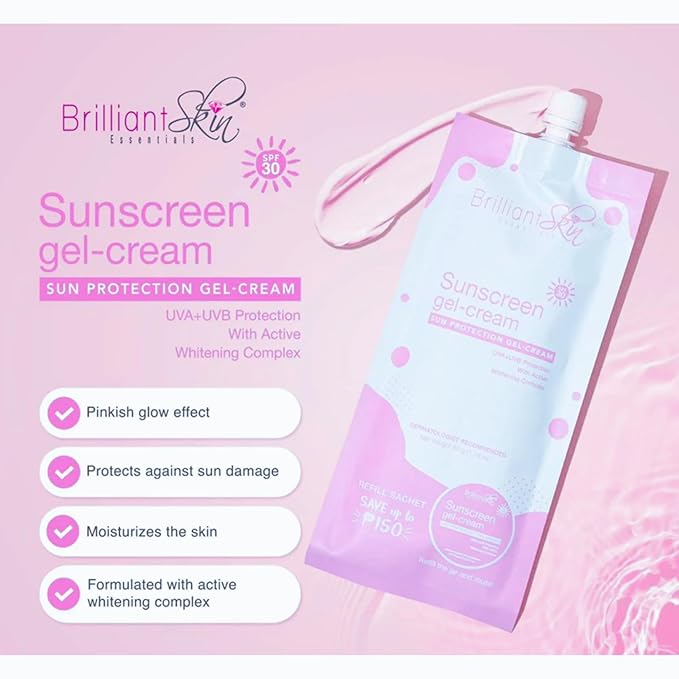 Brilliant Skin Sunscreen Gel-Cream Refill Sachets, 50g, Pack of 2