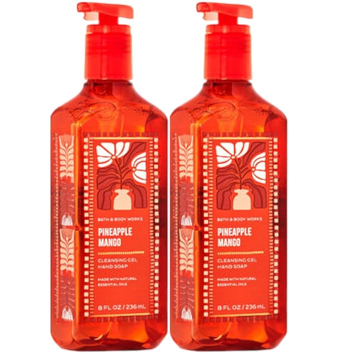 Bath and Body Works Cleansing Gel Hand Soap 8 Ounce 2-Pack (Pineapple Mango)