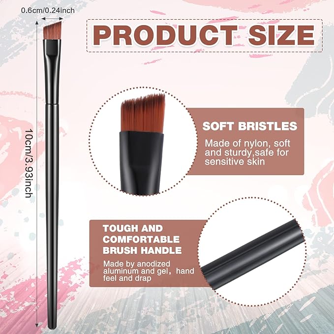 meekoo 150 Pcs Eyebrow Tint Disposable Angled Eyebrow Brushes Eyeliner Makeup Soft Cosmetic Blending Slanted Disposable Concealer Eyeshadow Brushes for Women Girl, Black