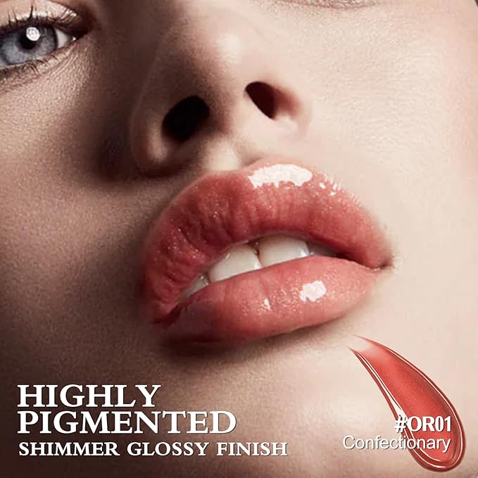 FOCALLURE Sparkling Gem Lip Plump, Hydrating & Volumizing Lip Plumper Gloss Balm, High-Shine Lip Plumping Pen, Plumps & Moisturizes, Vegan & Cruelty-Free, CONFECTIONARY