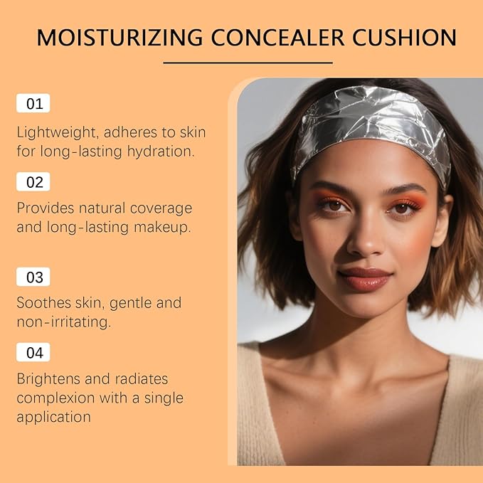 Air Cushion BB Cream Foundation 3 Shades Tinted Moisturizing Waterproof Long-lasting Nude Natural Concealer, Oil Control BB Cream Makeup (Brown)