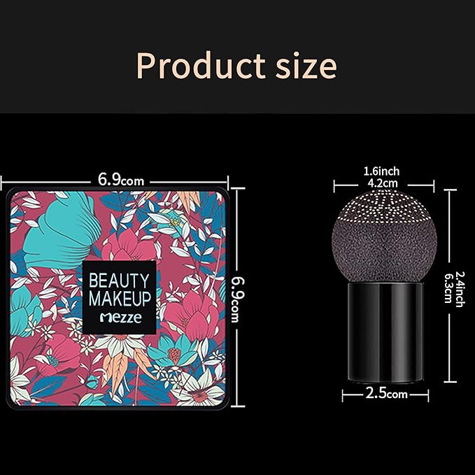 Mushroomhead Air Cushion CC Cream - Flaw'less Foundation Waterproof Makeup High Coverage Liquid BB Light to Medium Concealer Moisturizing for Dry Skin (Lovry)
