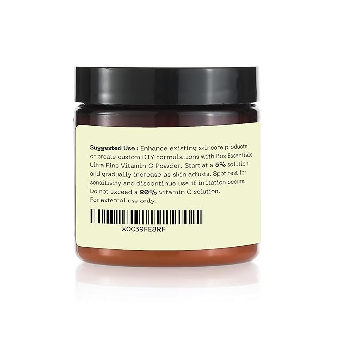 Ultra Fine Vitamin C Powder, 100% Pure Ascorbic Acid, Non-GMO, Cosmetic-Grade, Dissolves Instantly for DIY Serums, creams, and toners