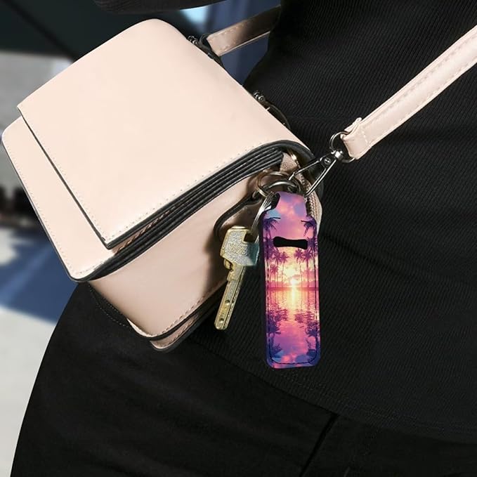 Pensura Chapstick Holder Keychain Fashion 5 Pcs Car Keychain Holder Portable Chapstick Holder Keep from Scratched and Dust